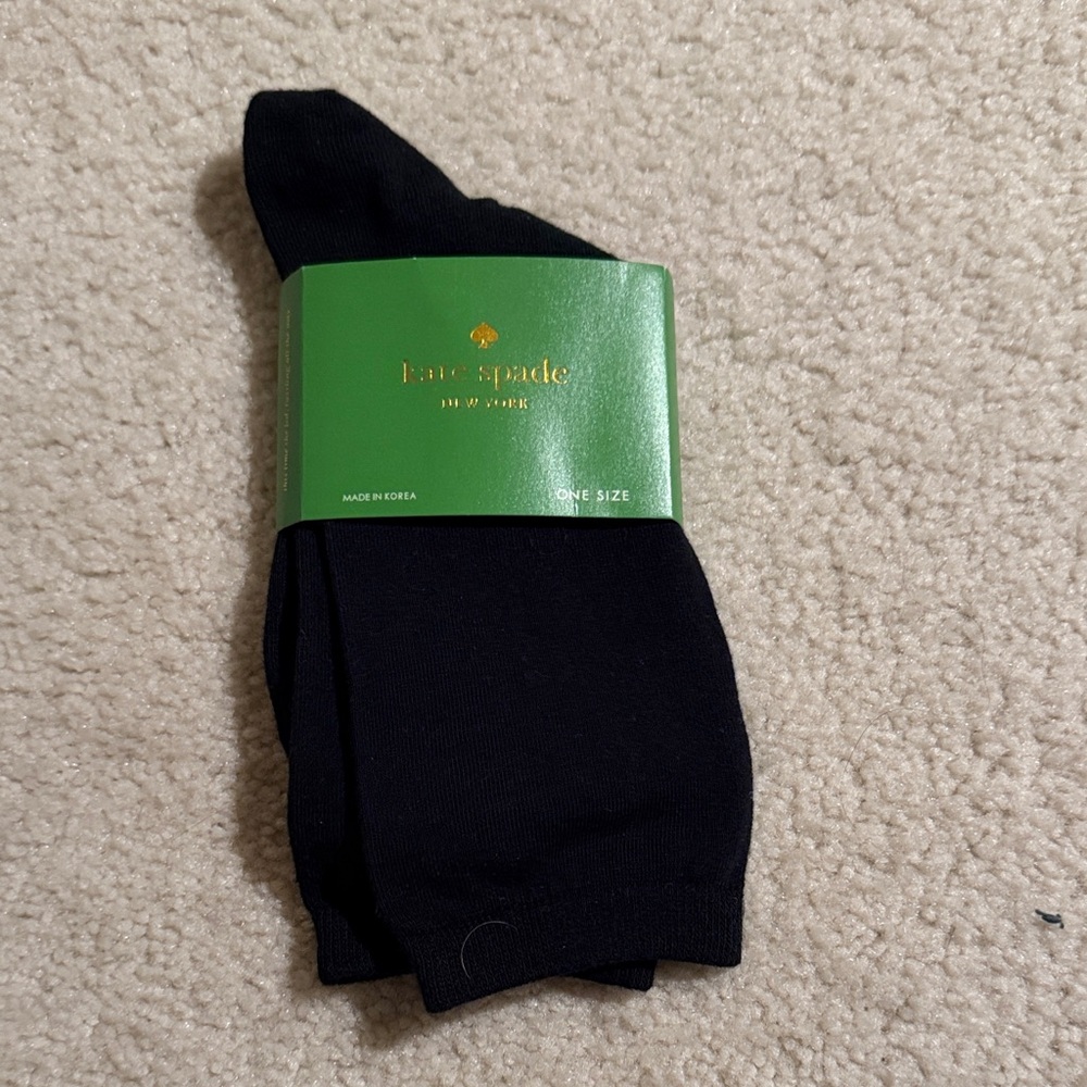 kate spade Black Men's Crew Socks - Packaged Pair